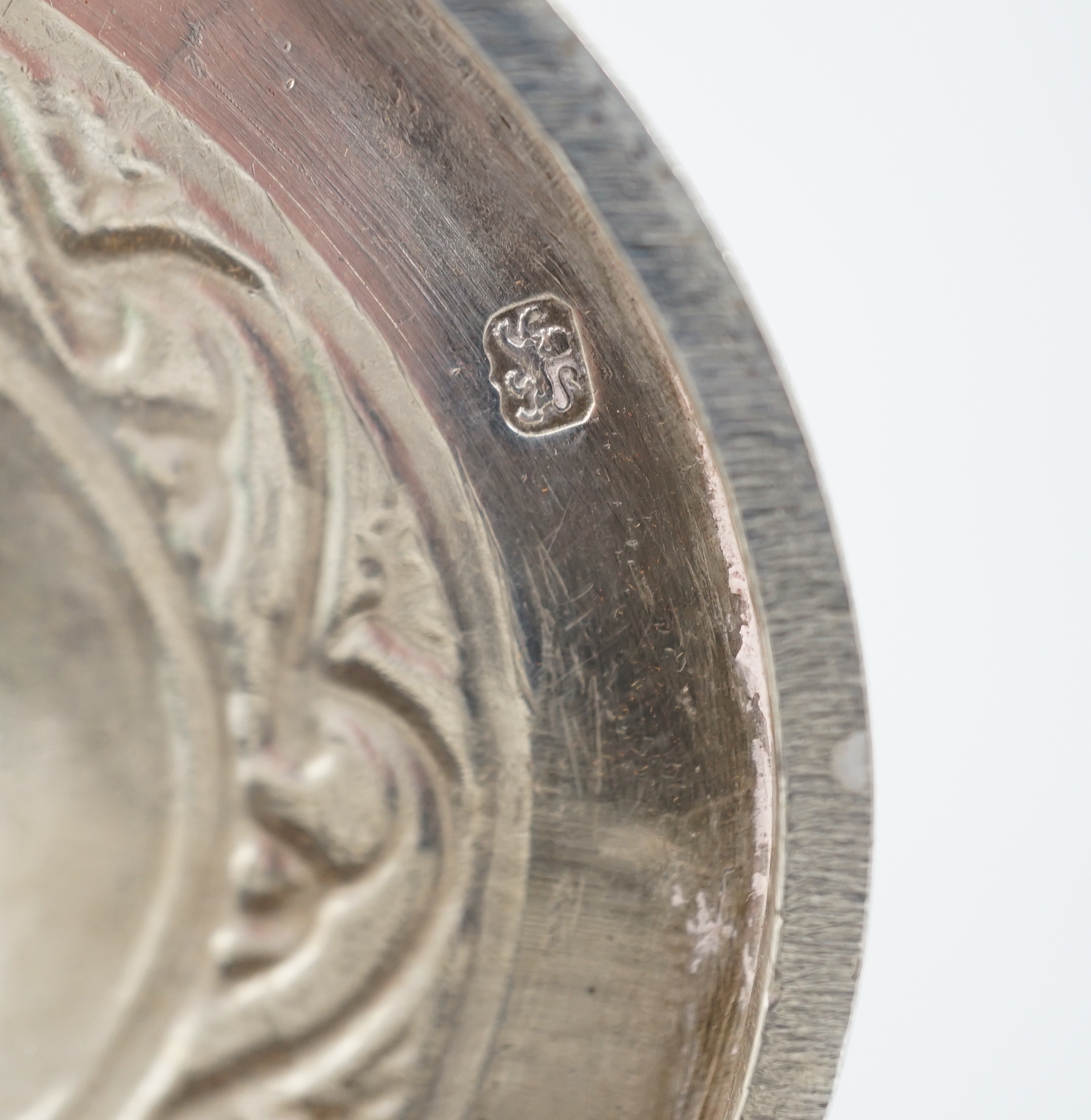 A George III demi fluted silver oval tea caddy by Andrew Fogelberg & Stephen Gilbert